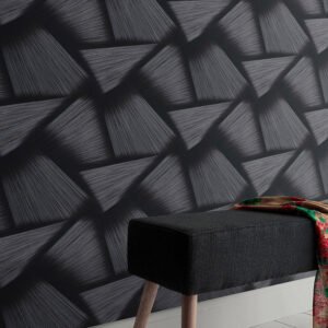 Non-woven wallpaper graphic black silver metallic 10401-15