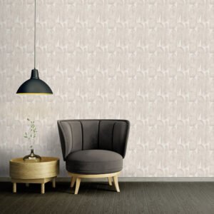 Non-woven wallpaper leaves abstract grey beige 39658-1