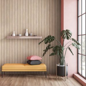 Non-woven wallpaper wall panels look brown grey 81694