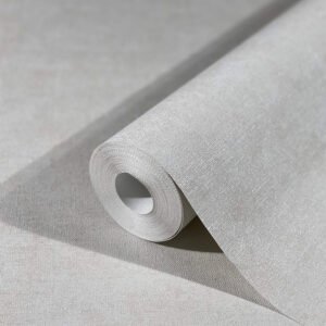 Non-Woven Wallpaper Plain Metallic white gray 32436