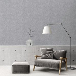 Non-woven wallpaper circles grey silver metallic 39656-5