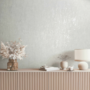 Non-woven wallpaper plaster look cream grey gloss 35143