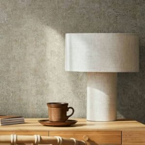 Non-Woven Wallpaper Concrete Look Plain Brown Green 34522