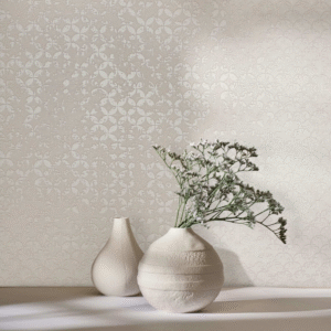 Non-woven wallpaper circles beige pearl gloss 35122