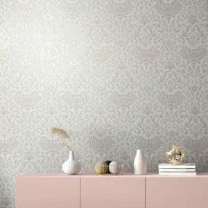 Non-woven wallpaper ornaments cream beige grey 35168