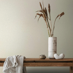 Non-woven wallpaper linen look cream beige gloss 35107