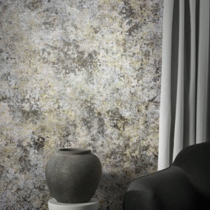 Wallpaper non-woven stone patina silver gray metallic 85724
