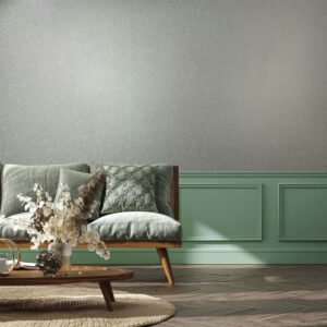 Non-woven wallpaper floral grey blue metallic 35529