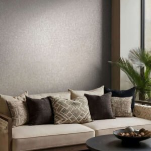 Non-woven wallpaper plain plaster look grey beige 35525
