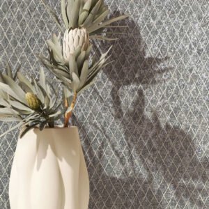 Non-woven wallpaper diamond grey cream metallic 35538