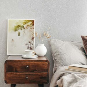 Non-woven wallpaper floral white pearl gloss 35530