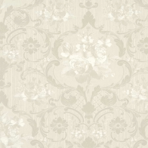 Wallpaper non-woven vines Cream Beige Metallic 58269