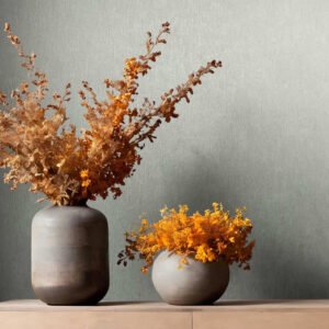 Non-woven wallpaper plain plaster look light grey 35551