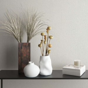 Non-woven wallpaper concrete look white grey 35544