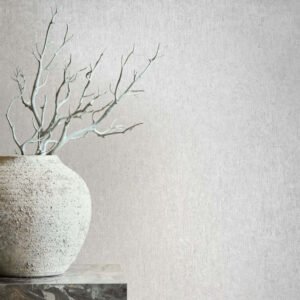 Non-woven wallpaper plain plaster look white cream 35524