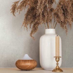 Non-woven wallpaper plain plaster look white grey 35549