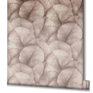 Digital printing leaf pattern 3D look brown grey 34599