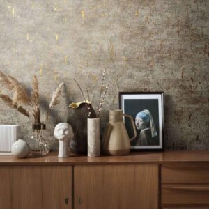 Non-Woven mottles structural wallpaper Greige Metallic