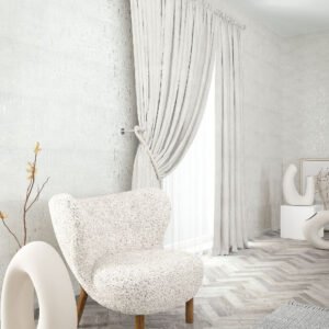 Wallpaper non-woven patina cork white-gray metallic 85753