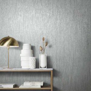 Wallpaper non-woven Uni patina gray metallic 85760