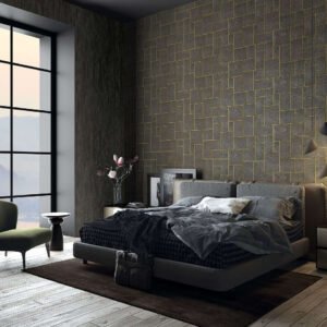 Wallpaper non-woven Uni patina anthracite metallic 85762