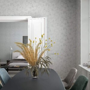 Wallpaper non-woven Uni patina light gray silver metallic 85757