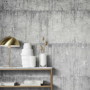 Wallpaper non-woven patina gray silver metallic 85752