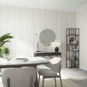 Non-woven wallpaper industrial grey cream gloss 35155