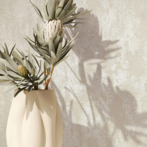 Non-woven wallpaper plain shabby cream pearl gloss 35128