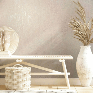 Non-woven wallpaper plaster look cream beige gloss 35145